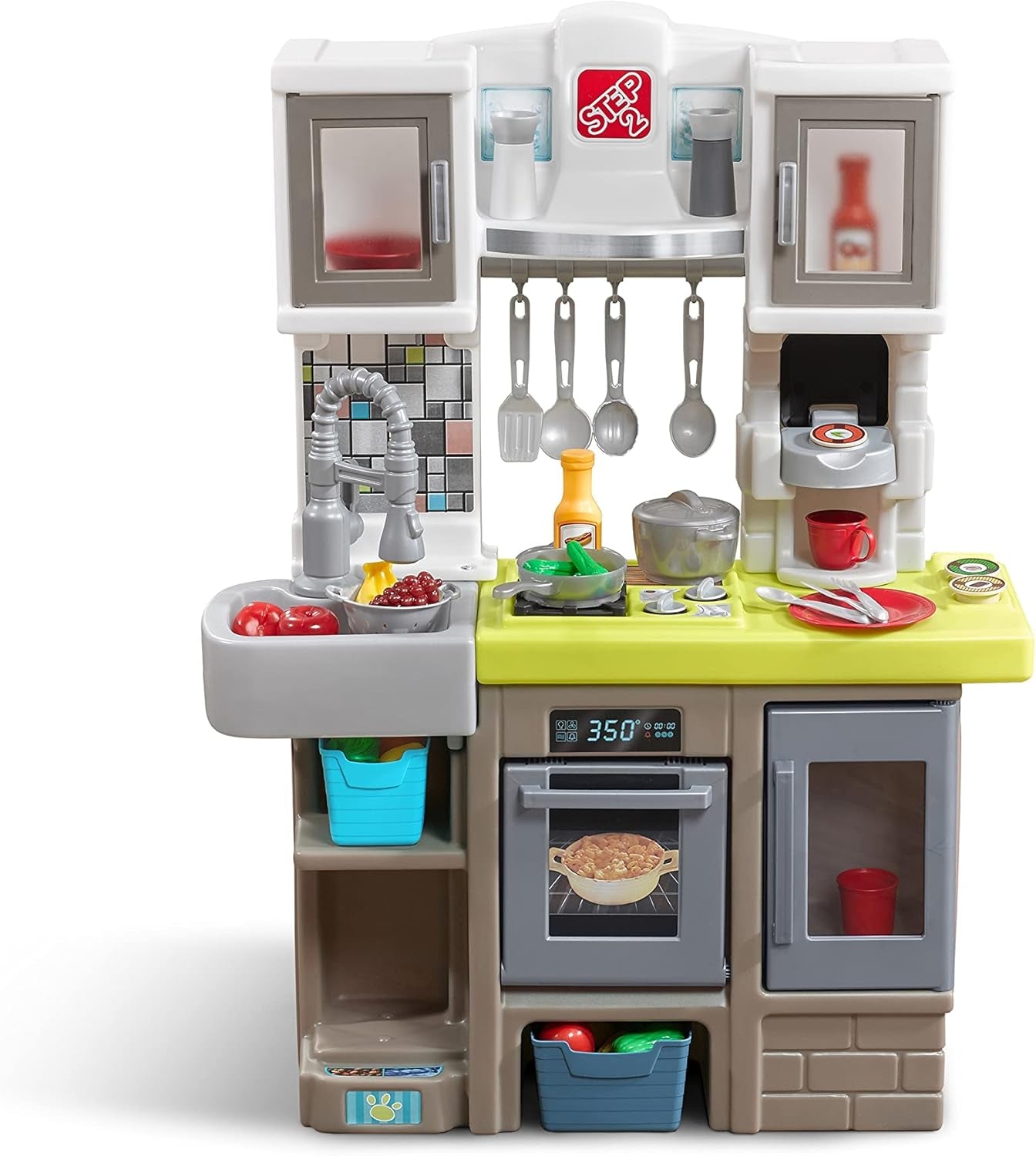 Contemporary Chef Kitchen Set for Kids, Indoor/Outdoor Play Kitchen Set, Toddlers 2+ Years Old, 25 Piece Kitchen Toy Set, Easy to Assemble, Grey