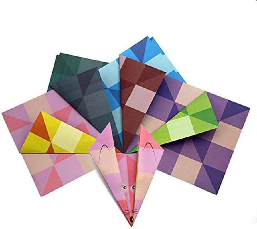 6 Inch X 6 Inch Double Sided Checkered Square Origami Paper,8 Colors,144 Sheets