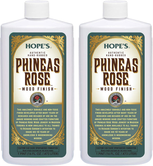 Phineas Rose Wood Finish and Sealer, Specially Formulated Tung Oil with Lemongrass for Furniture & Floors, 16 Oz, Pack of 2