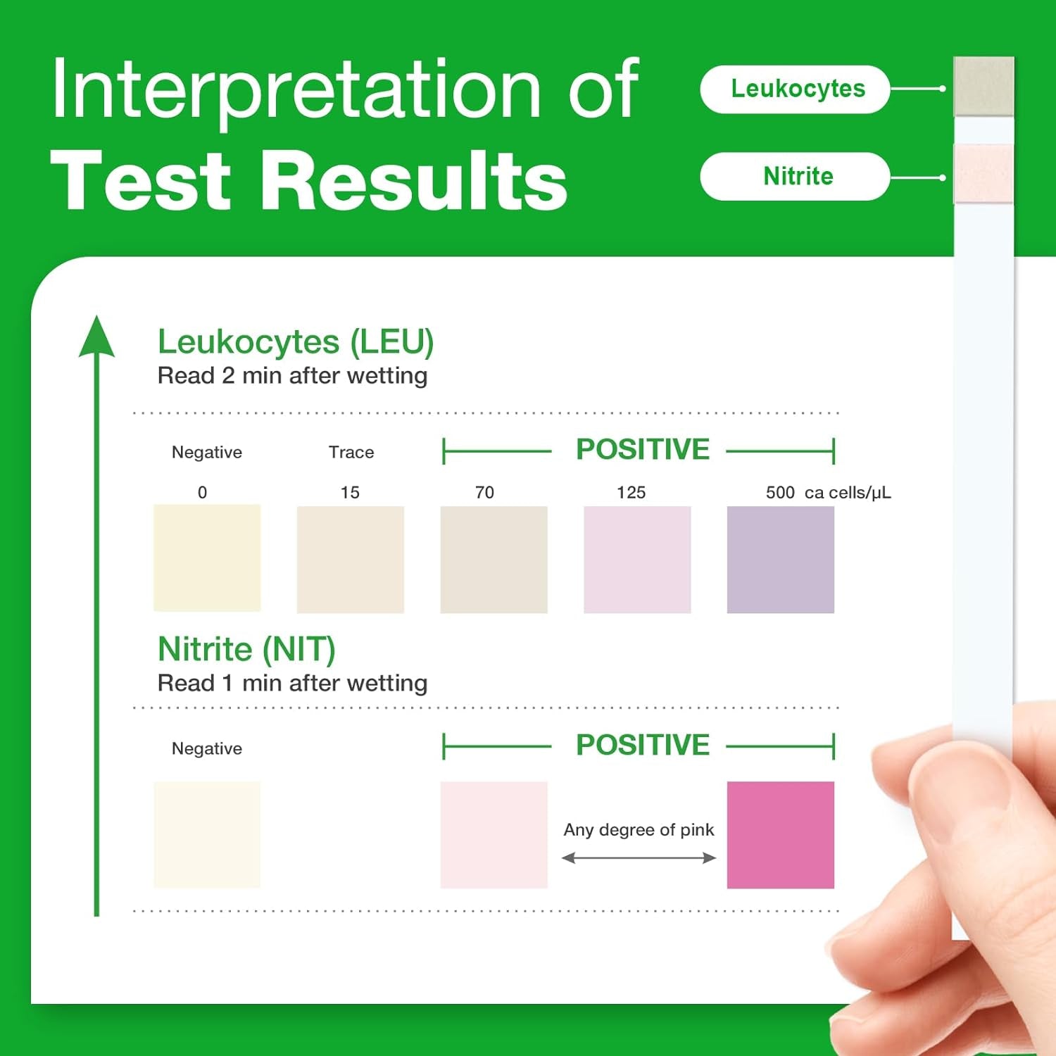 10 Individual Pouch Urinary Tract Infection FSA Eligible Test Strips, UTI Urine Testing Kit for Urinalysis and Detection of Leukocytes and Nitrites- (UTI-10P)