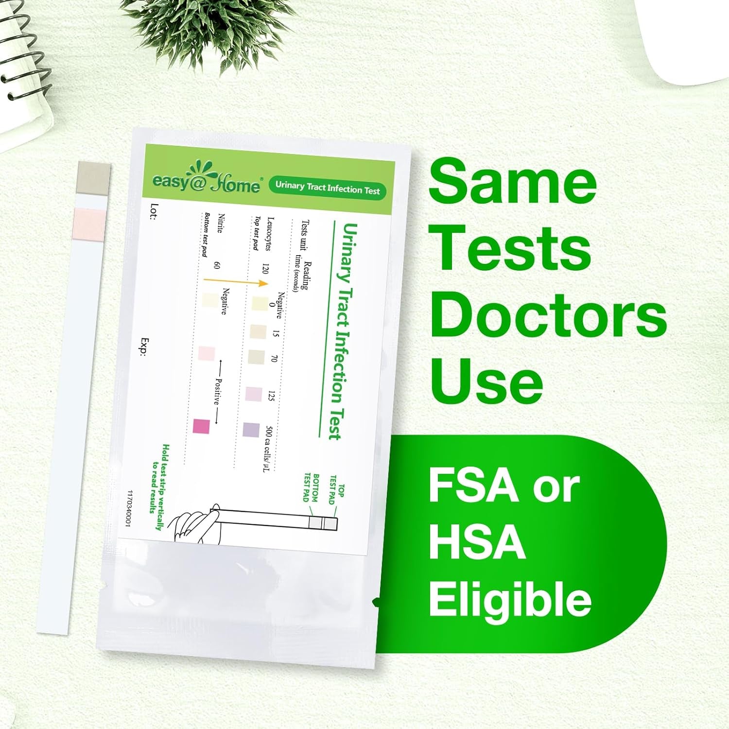 10 Individual Pouch Urinary Tract Infection FSA Eligible Test Strips, UTI Urine Testing Kit for Urinalysis and Detection of Leukocytes and Nitrites- (UTI-10P)