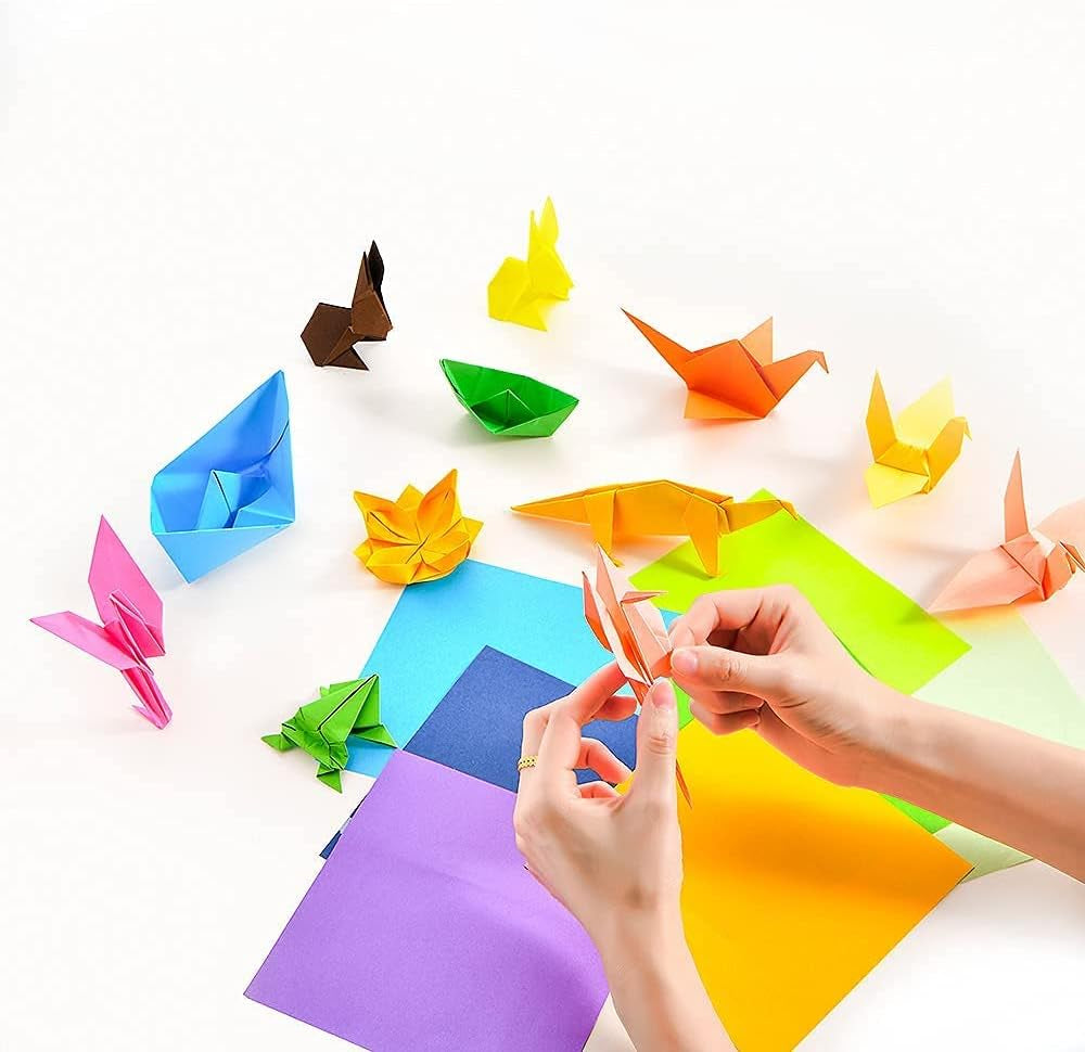 Origami Paper 500 Sheets 20 Colors Double Sided Colors 6Inch Square Sheet for Kids [Thick Quality]