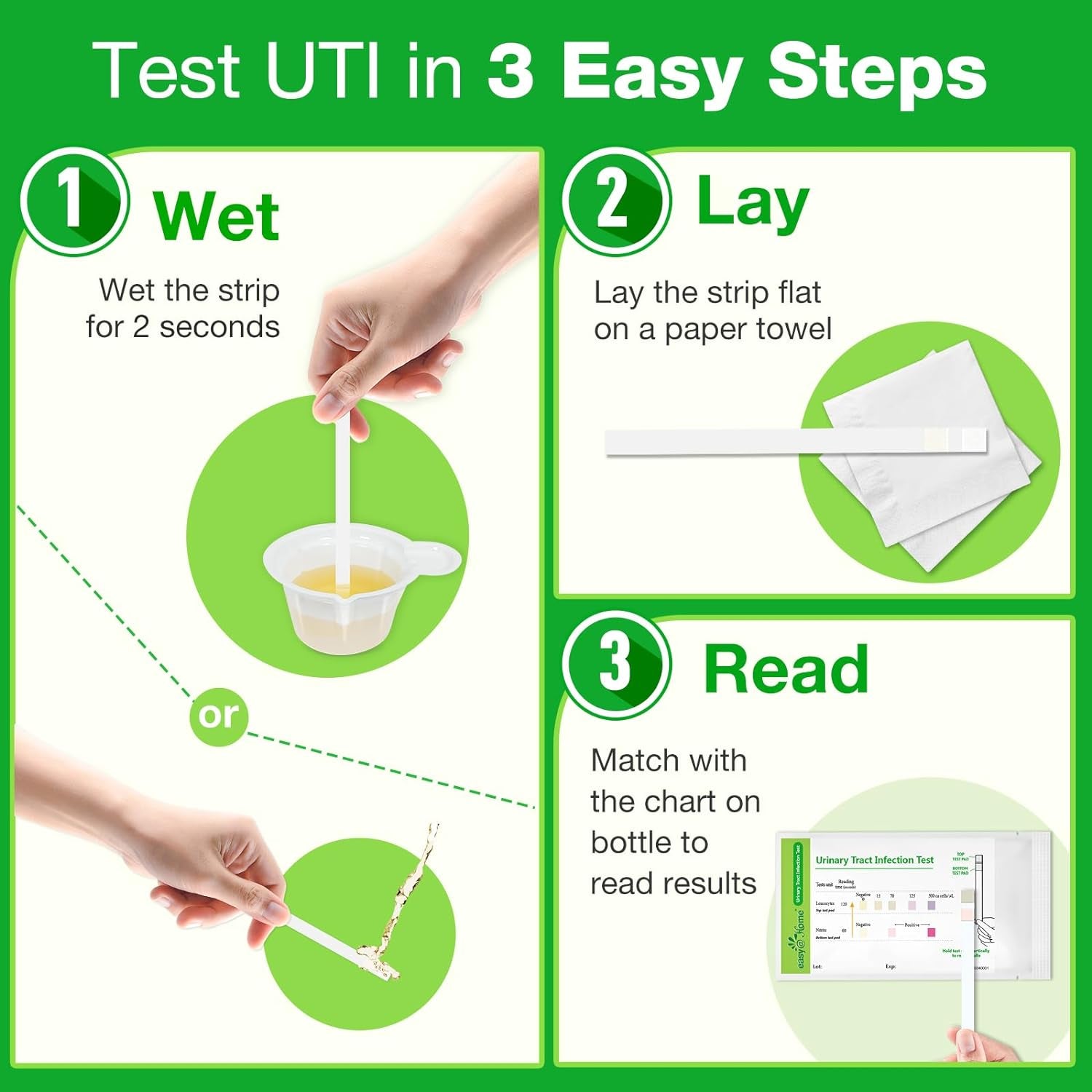 10 Individual Pouch Urinary Tract Infection FSA Eligible Test Strips, UTI Urine Testing Kit for Urinalysis and Detection of Leukocytes and Nitrites- (UTI-10P)